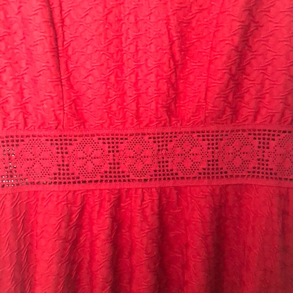 3/4 Sleeve Fit and Flare Red American Rag Dress - Picture 3 of 3